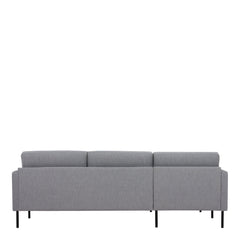 Larvik Chaiselongue Sofa (LH) - Grey , Black Legs