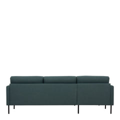 Larvik Chaiselongue Sofa (LH) - Dark Green , Black Legs