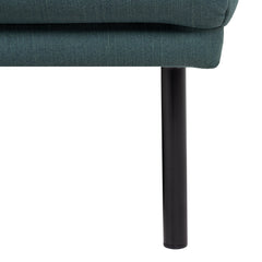 Larvik Chaiselongue Sofa (LH) - Dark Green , Black Legs