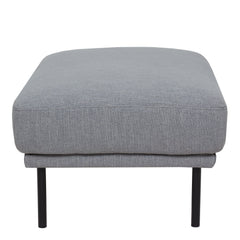 Larvik Footstool - Grey, Black Legs