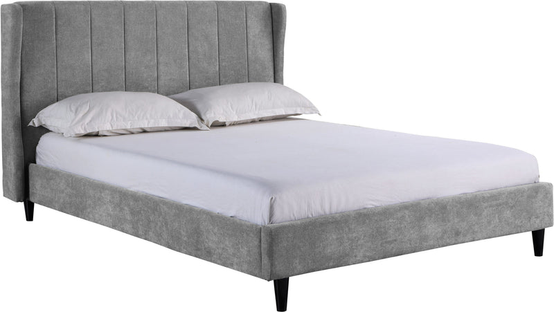 Amelia 5ft King Size Wood and Upholstered Headboard Bed Frame