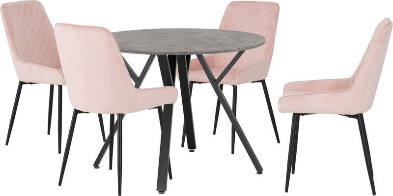 Athens Round Dining Set with Avery Chairs