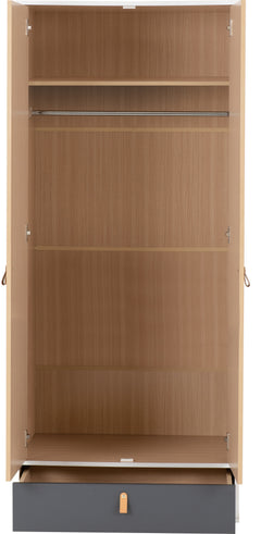 Brooklyn 2 Door 1 Drawer Mirrored Wardrobe