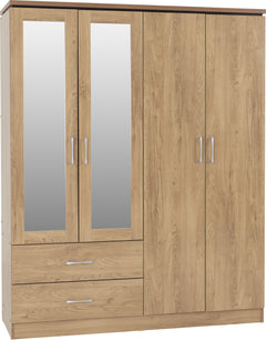 Charles 4 Door 2 Drawer Mirrored Wardrobe