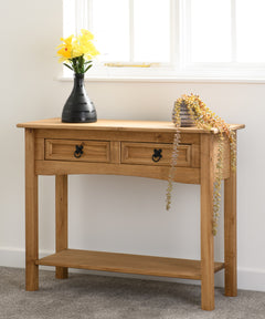 Corona 2 Drawer Console Table With Shelf