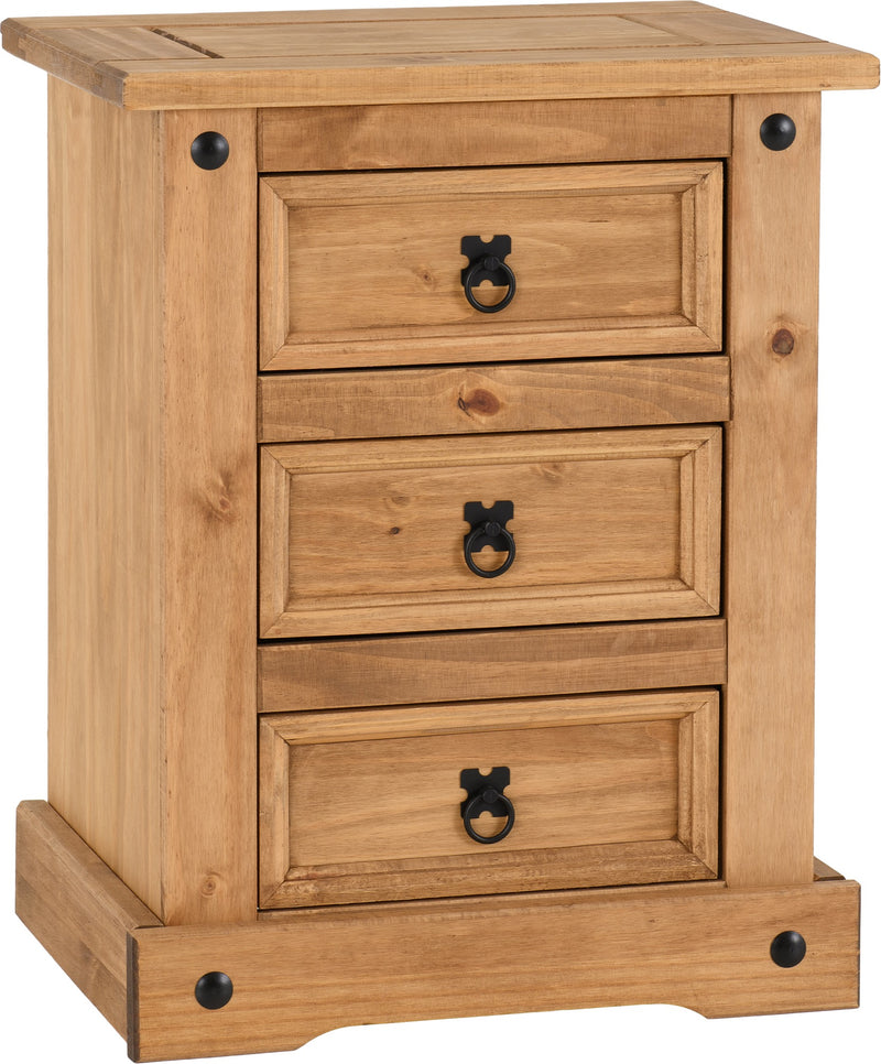 Corona 3 Drawer Bedside Chest