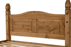 Corona 5ft King Size Carved Wood Headboard Slated Bed Frame and High Foot End