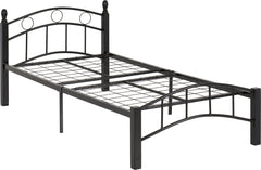 Luton 3ft Single Bed Frame Metal with Wooden Legs