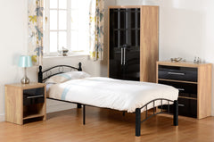 Luton 3ft Single Bed Frame Metal with Wooden Legs