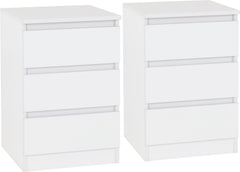 Malvern 3 Drawer Bedside (PAIR)