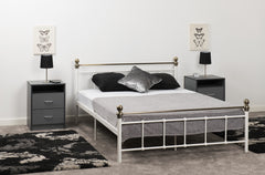 Marlborough 4ft6 Double Metal Bed Frame Two Tone