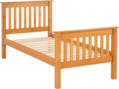 Monaco Wooden 3ft Single Bed Frame High Foot End