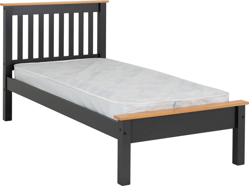 Monaco Wooden  3ft Single Bed Frame Low Foot End