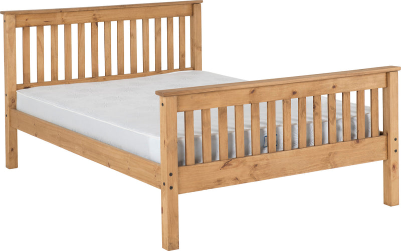Monaco Wood 5ft King Size Bed Frame High Foot End