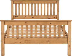 Monaco Wood 5ft King Size Bed Frame High Foot End