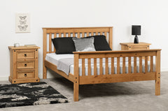 Monaco Wood 5ft King Size Bed Frame High Foot End