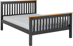 Monaco Wood 4ft6 Double Bed Frame High Foot End