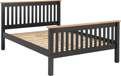 Monaco Wood 5ft King Size Bed Frame High Foot End