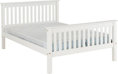 Monaco Wood 5ft King Size Bed Frame High Foot End