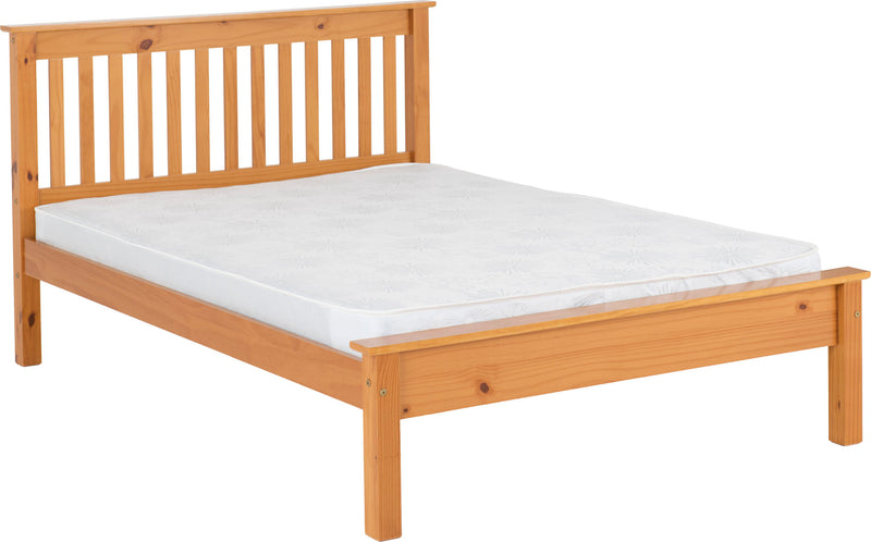 Monaco Wooden 4ft6 Double Bed Frame Low Foot End