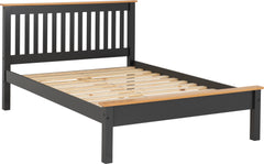 Monaco Wooden 4ft6 Double Bed Frame Low Foot End