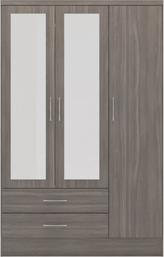 Nevada 3 Door 2 Drawer Mirrored Wardrobe