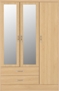 Nevada 3 Door 2 Drawer Mirrored Wardrobe