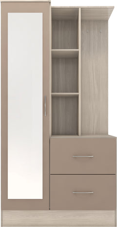 Nevada Mirrored Open Shelf Wardrobe