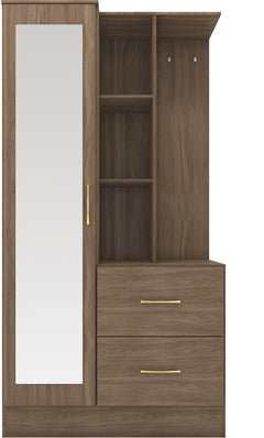 Nevada Mirrored Open Shelf Wardrobe