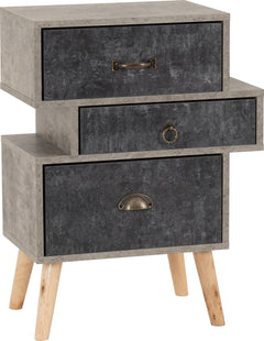 Nordic 3 Drawer Bedside