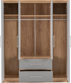 Seville 4 Door 2 Drawer Wardrobe