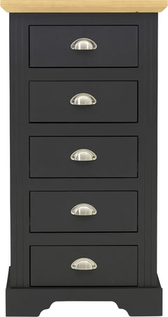 Toledo 5 Drawer Narrow Chest