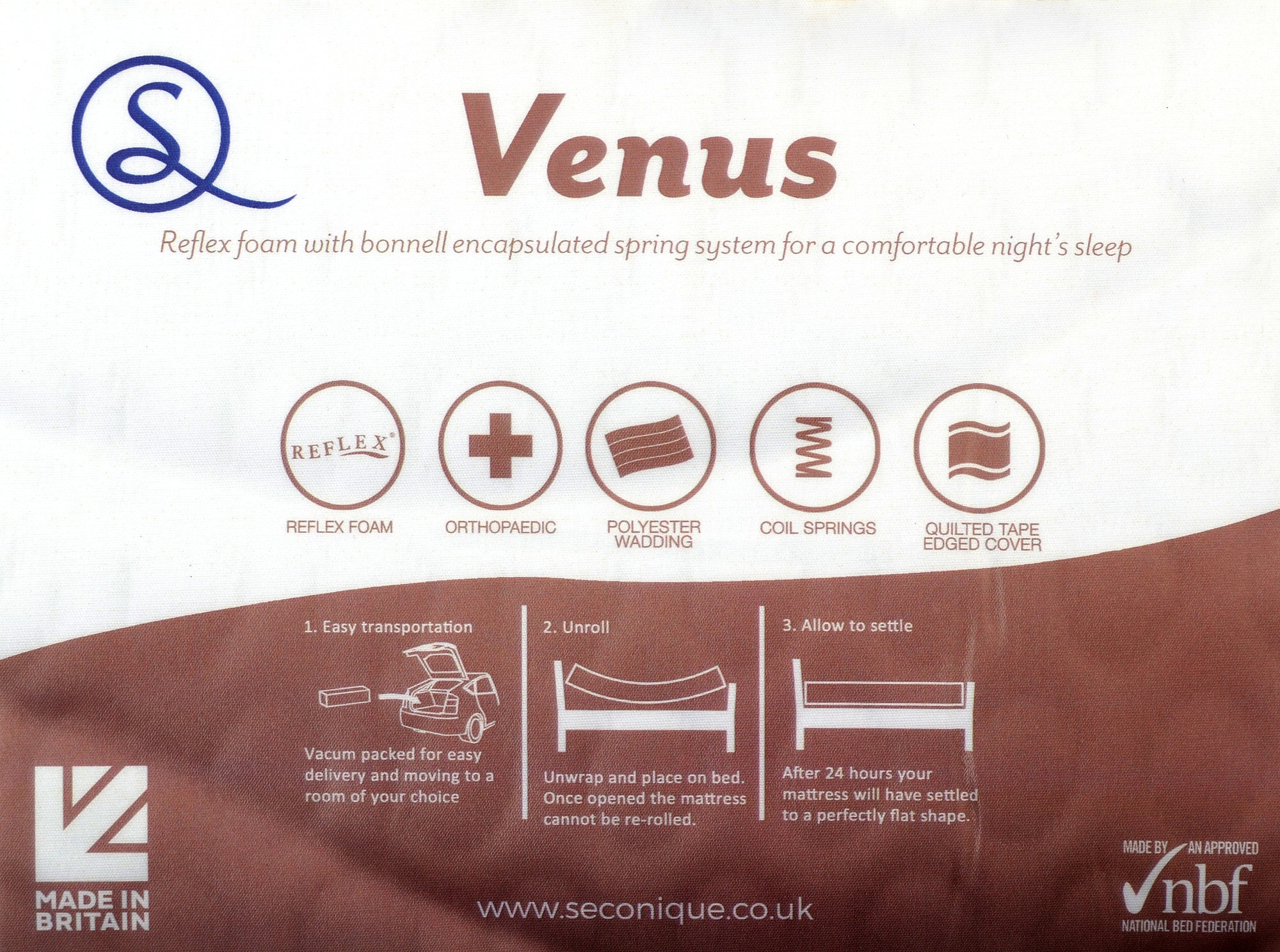 Venus 4' Memory Cool Rolled Mattress